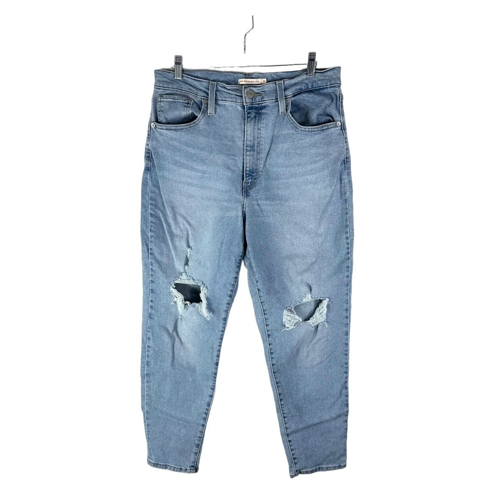 Levi's High Waisted Mom Jeans Distressed SZ 32